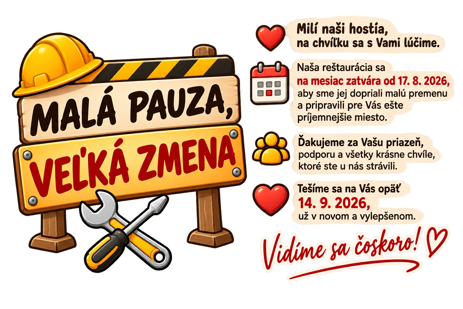 Dočasné zatvorenie prevádzky