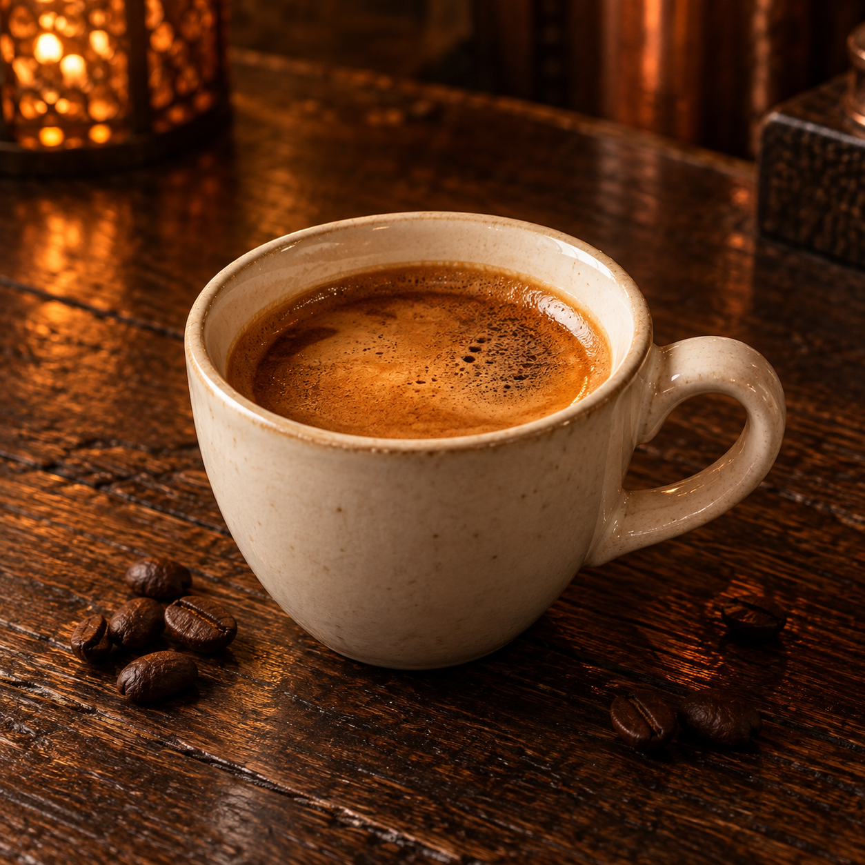 Dvojité espresso v keramickej šálke